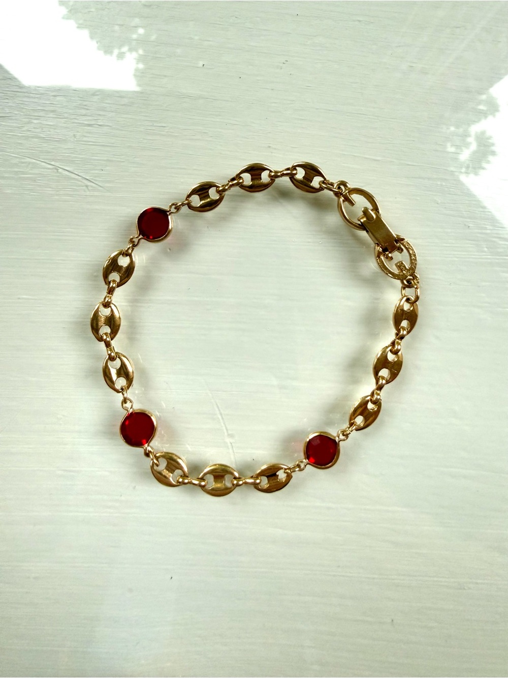 Givenchy Mariner Link with Red Stone Bracelet - Picture 1 of 7